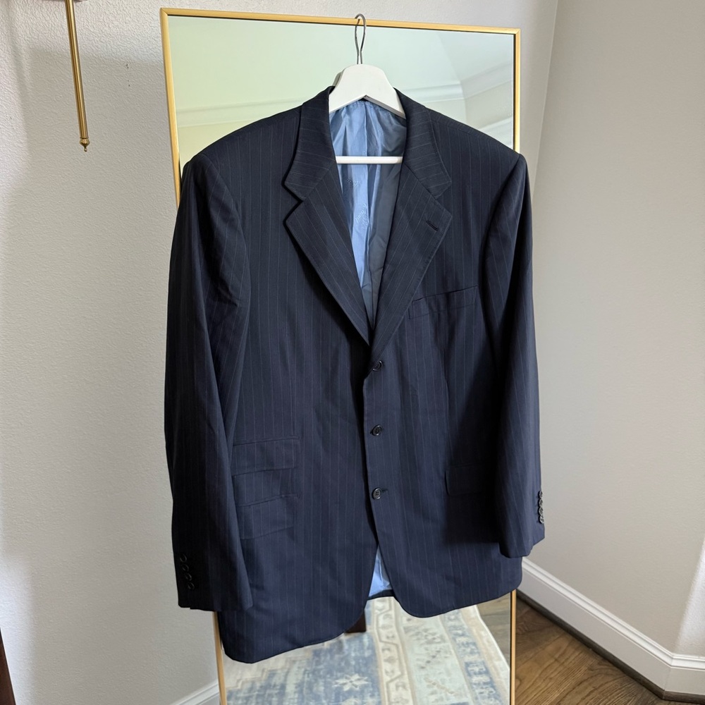 Brioni Super 150’s Pinstripe Men's Blazer Sportcoat Coat Size Sz 55R